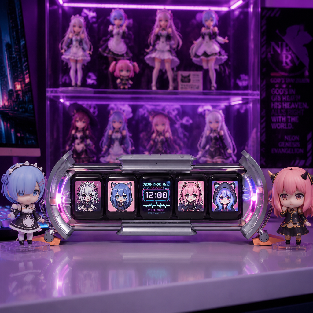 NUREYA CyberClock | Multi-Screen Smart Pixel Display & Custom Anime Desktop Hub