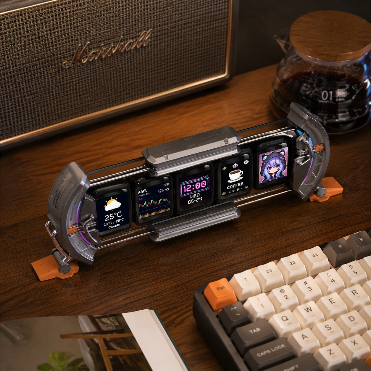 NUREYA CyberClock | Multi-Screen Smart Pixel Display & Custom Anime Desktop Hub
