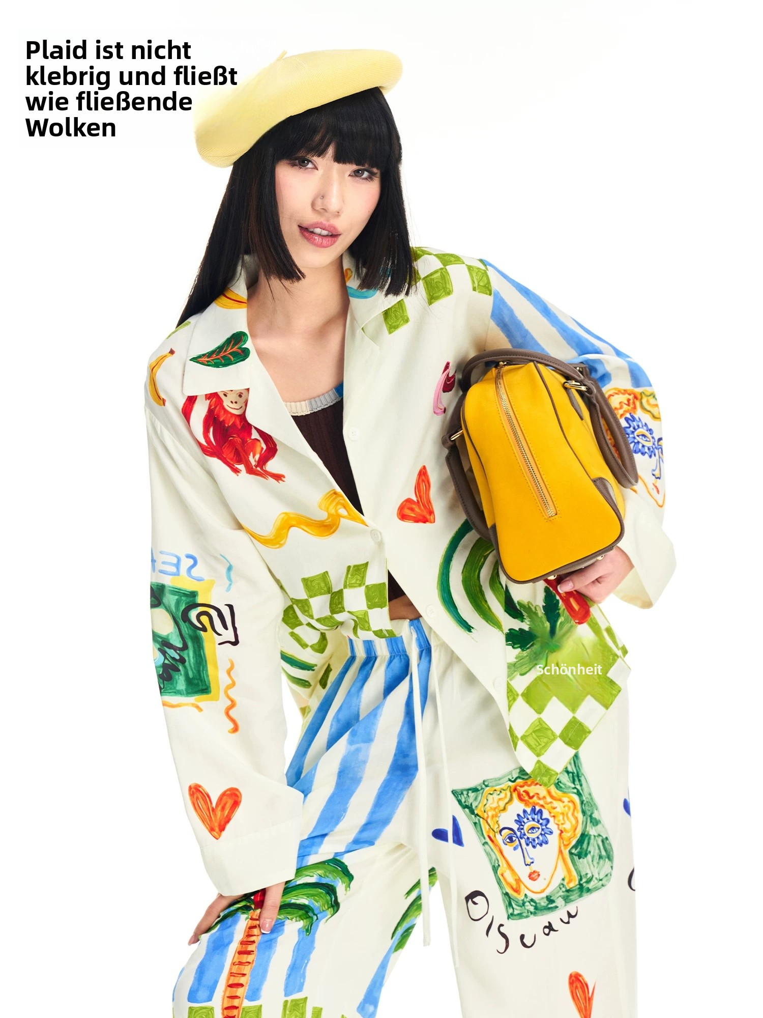 Colorful Artistic Print Lounge Set for Women