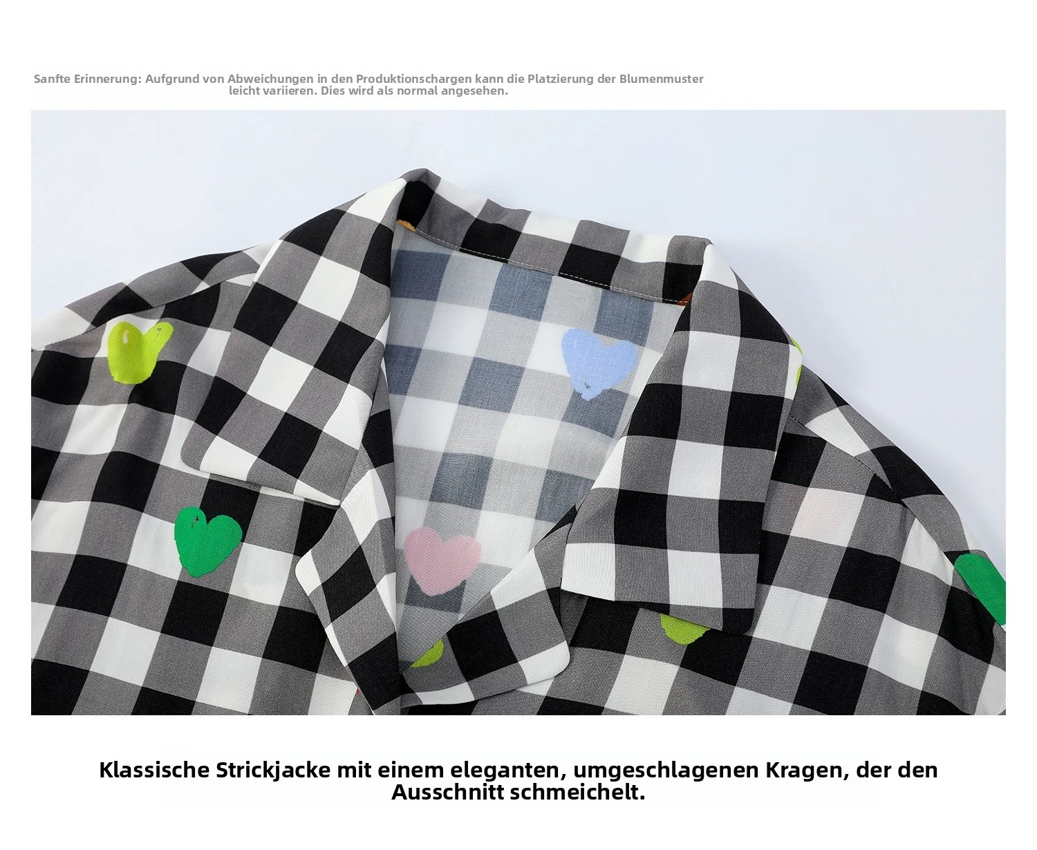 Damen Kariertes Lounge-Set mit Herzmuster