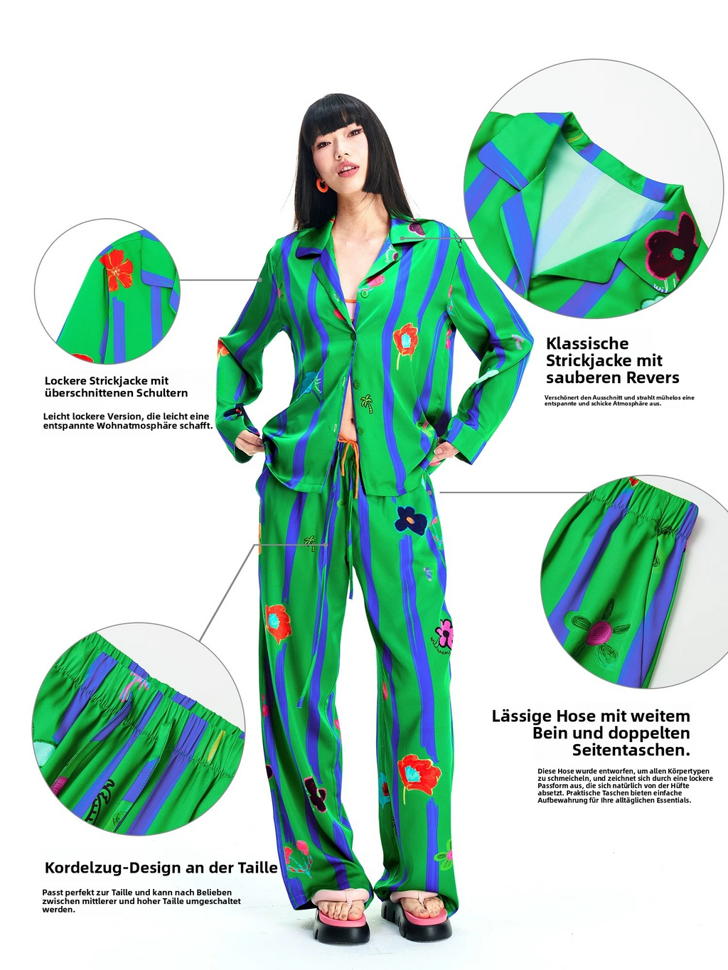 Floral Print Lounge Set for Women – Relaxed Fit Pajama Set
