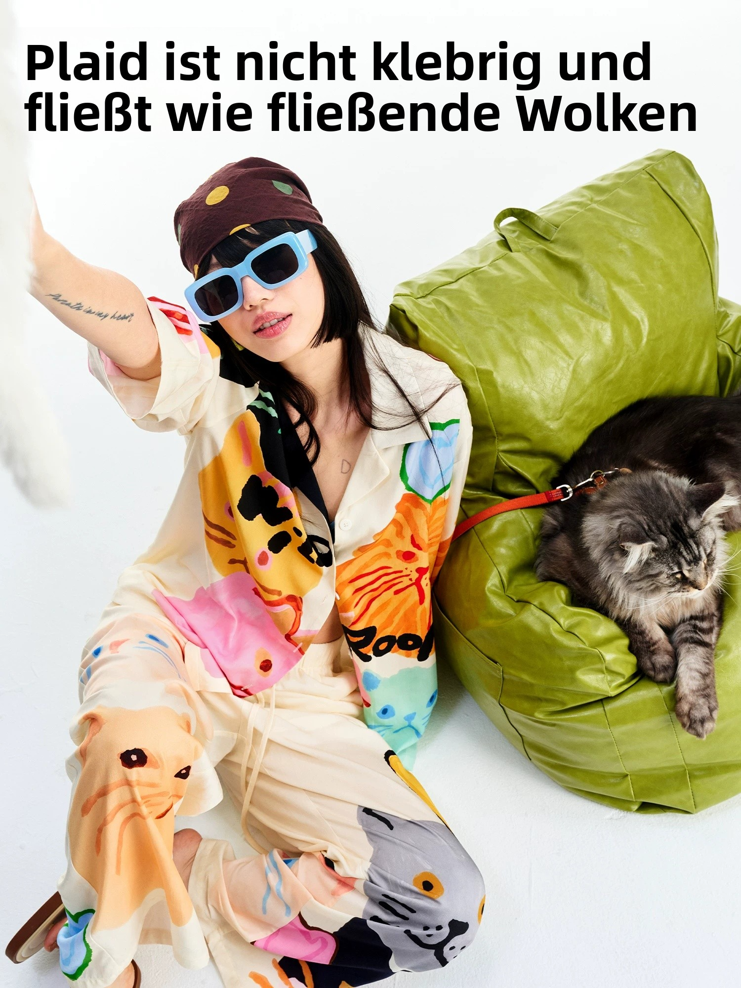 Wildrooms Cat Print Lounge Set for Women