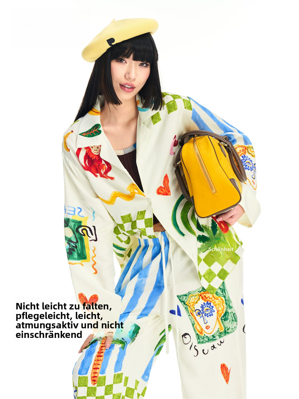 Colorful Artistic Print Lounge Set for Women
