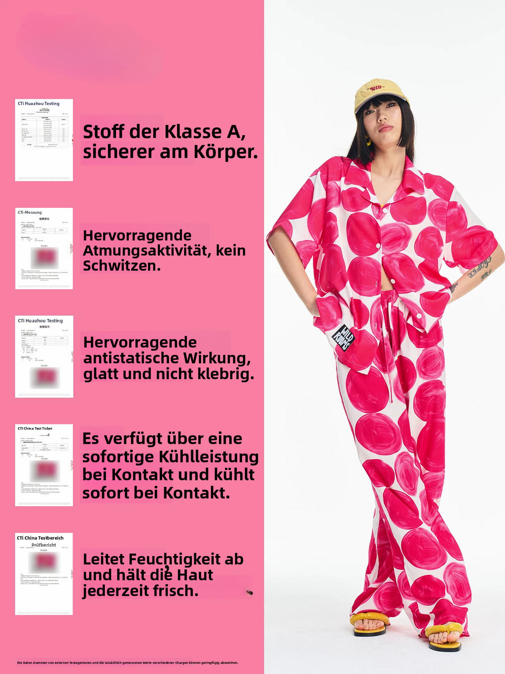 Women's Pink Abstract Print Lounge Set – Button-Up Shirt & Wide-Leg Pants