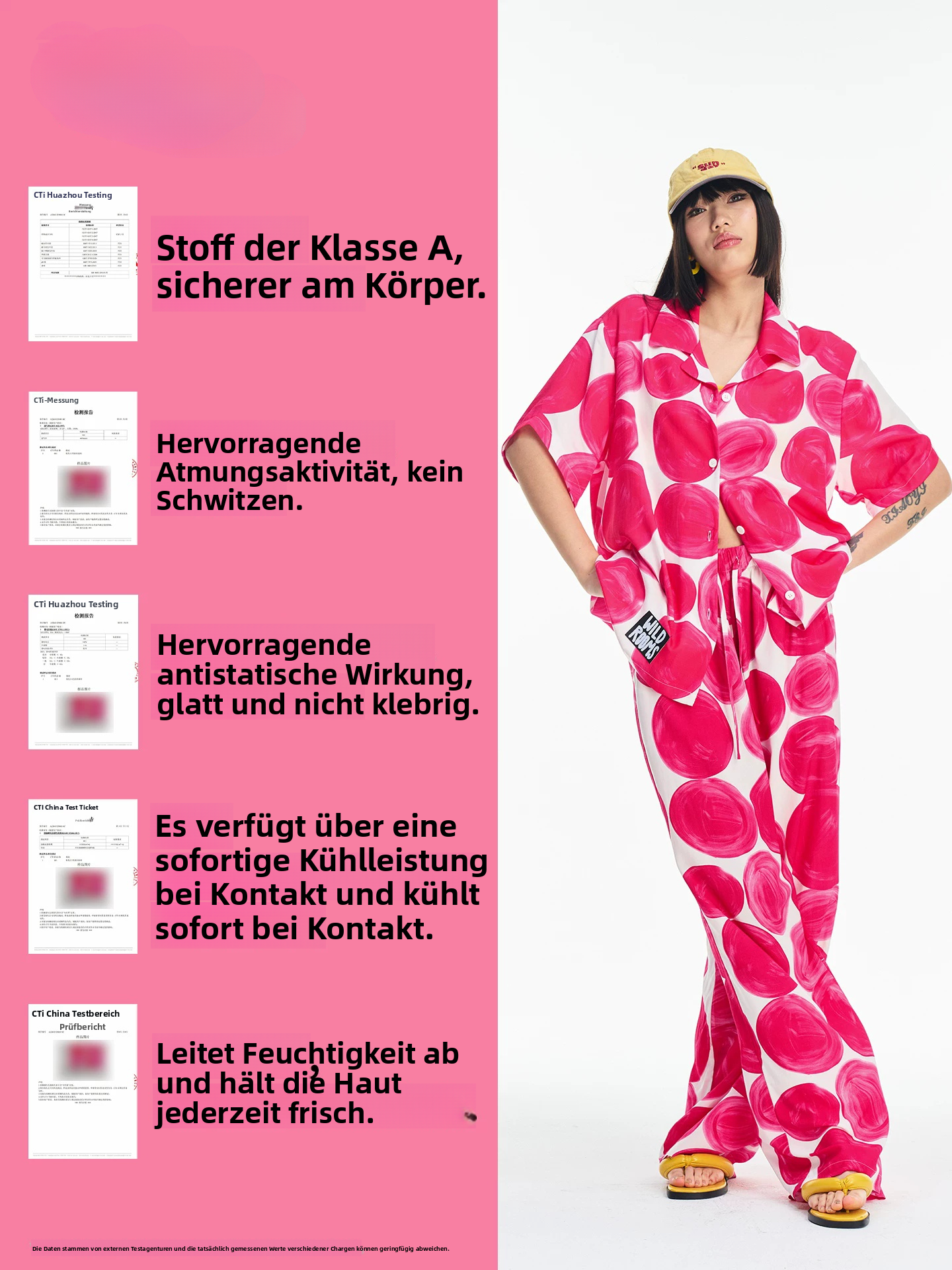 Women's Pink Abstract Print Lounge Set – Button-Up Shirt & Wide-Leg Pants