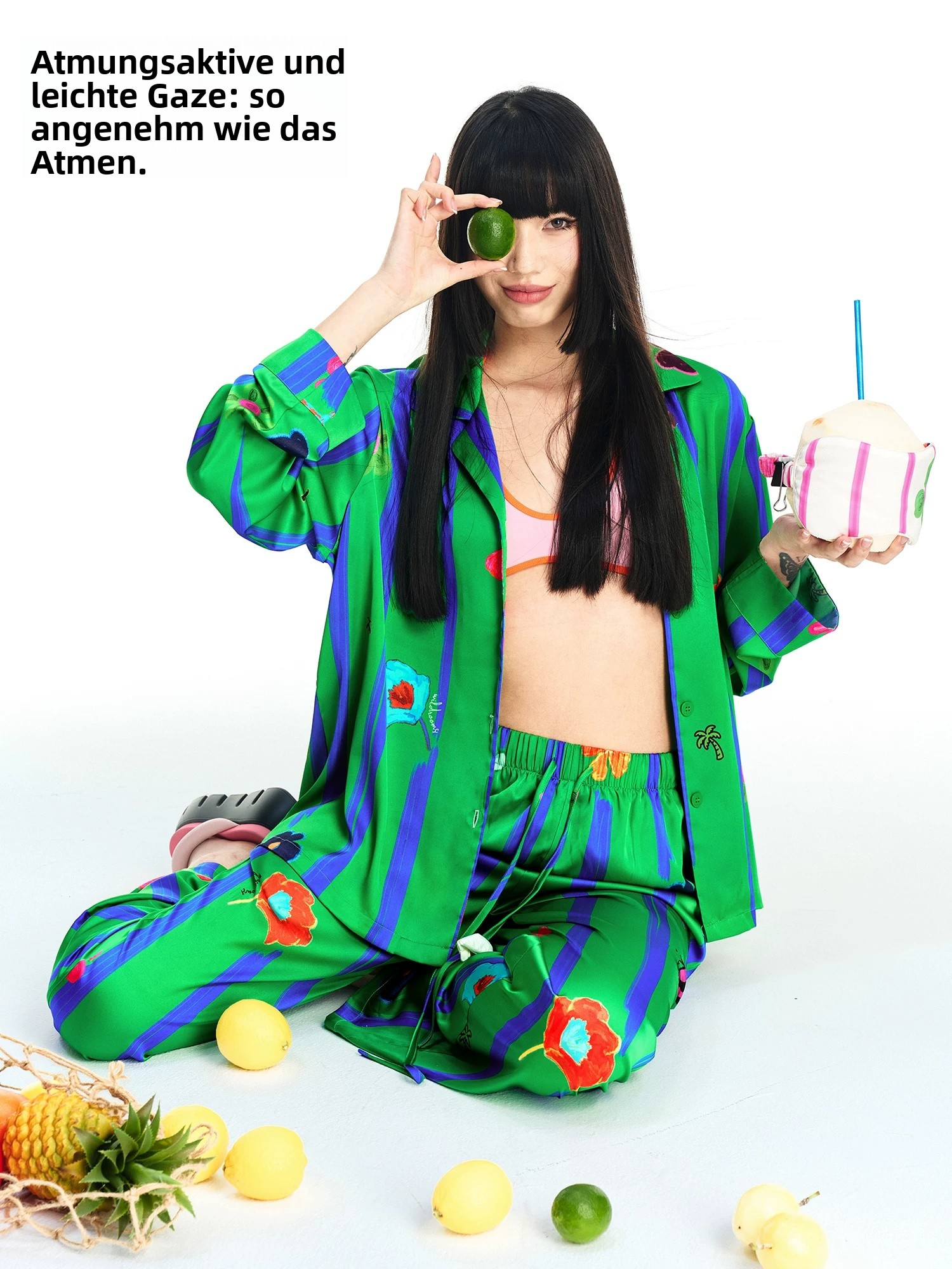 Floral Print Lounge Set for Women – Relaxed Fit Pajama Set