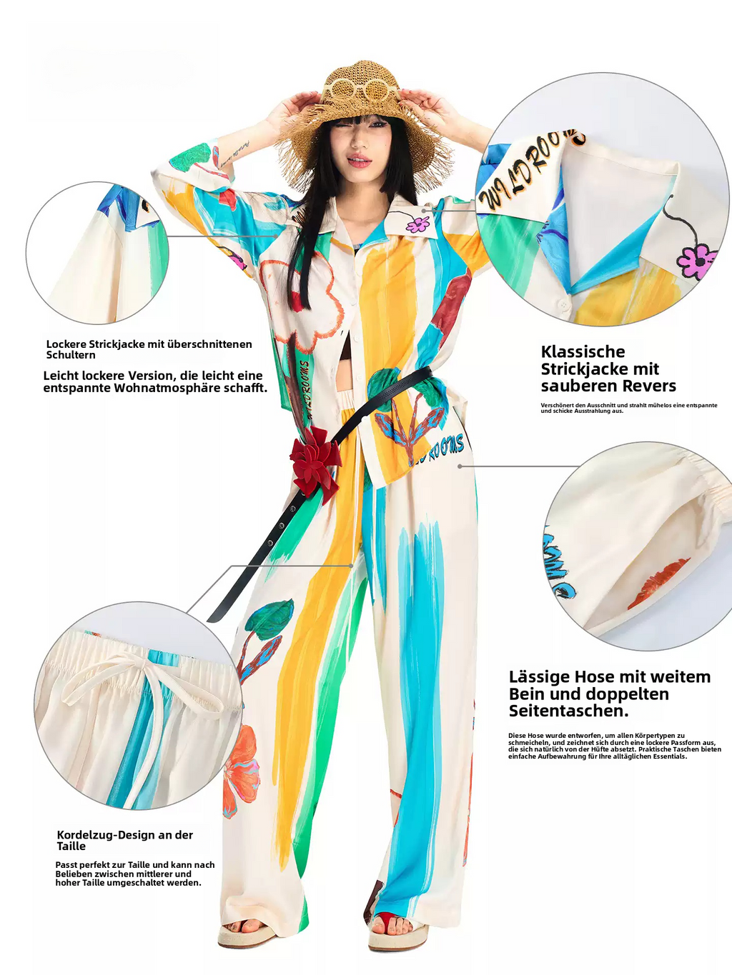 Wildrooms Colorblock Shirt Set