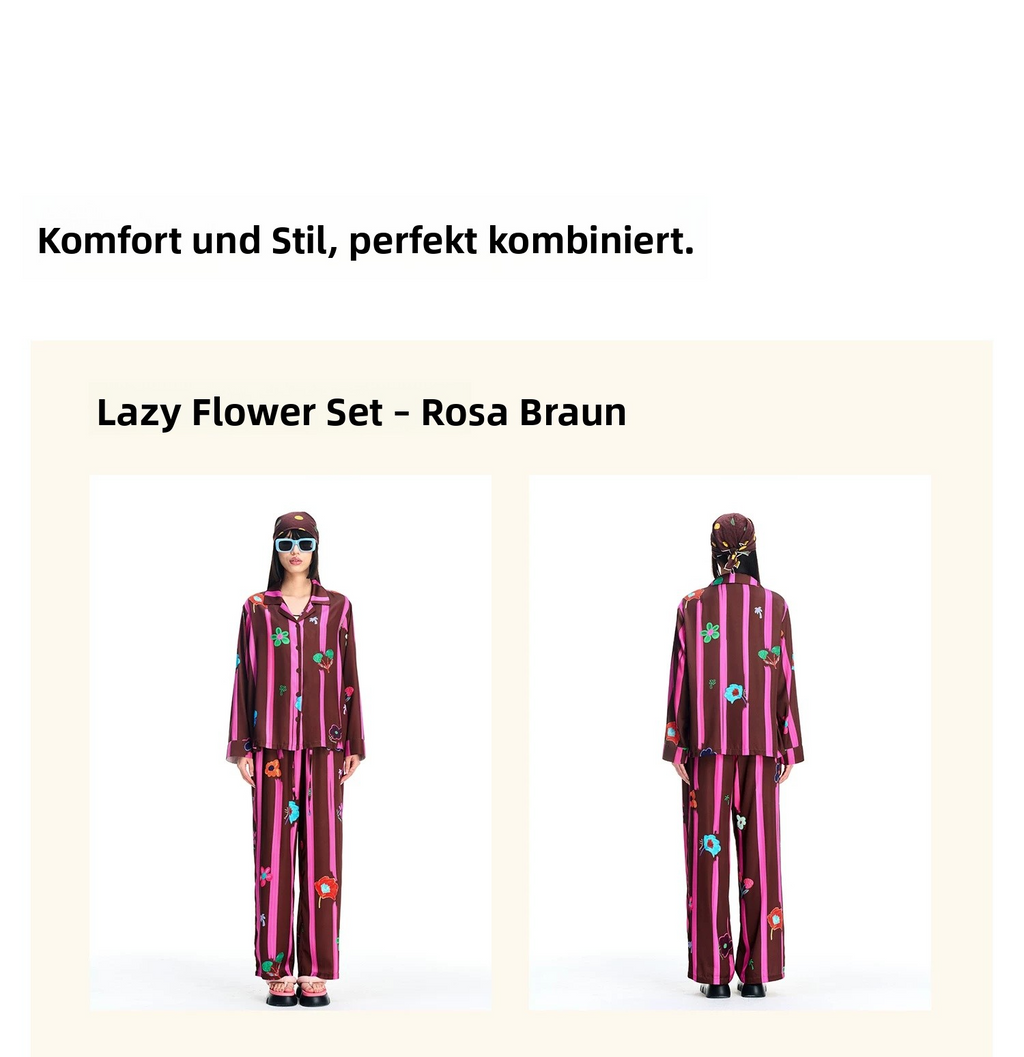 Floral Print Lounge Set for Women – Relaxed Fit Pajama Set