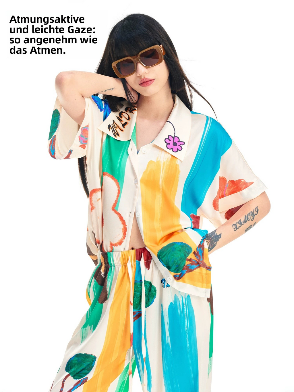 Wildrooms Colorblock Shirt Set
