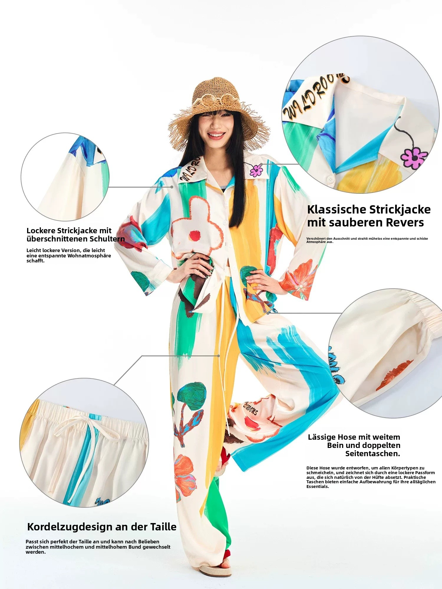 Wildrooms Colorblock Shirt Set