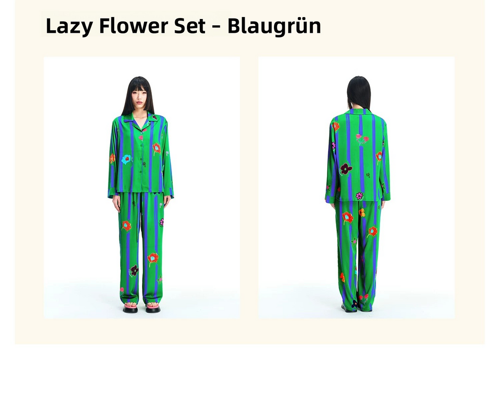 Floral Print Lounge Set for Women – Relaxed Fit Pajama Set